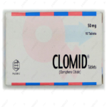 Pacific Pharma Clomid 50mg tablets box (Clomiphene Citrate) for female fertility and ovulation treatment.