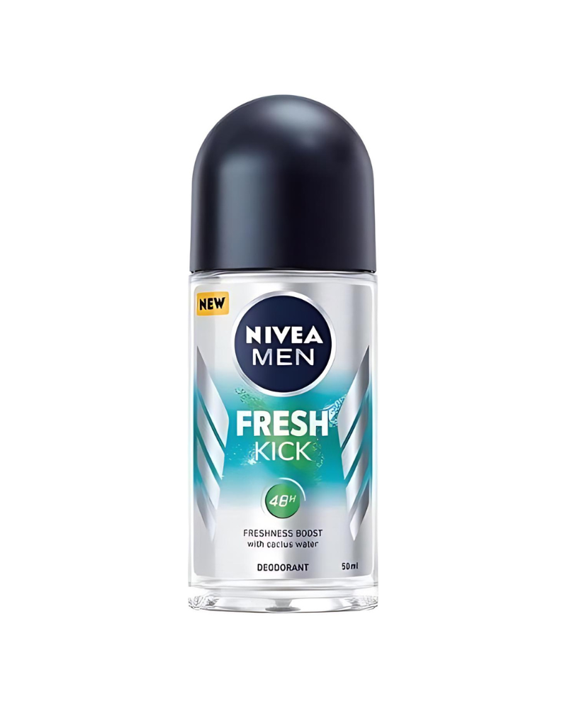 Untitleddesign-2024-07-31T153230.802.png Nivea Men Fresh Kick 48h Anti-Perspirant Roll-On with Cactus Water – 50ml - Image 1