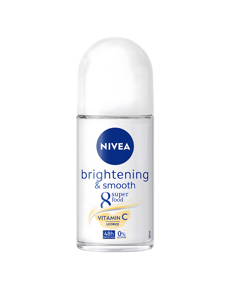 Untitleddesign-2024-08-05T162947.170.png Nivea Brightening & Smooth 8 Super Food Anti-Perspirant Vitamin C Licorice Deodorant Roll-On, 50 mlNivea Brightening & Smooth 8 Super Food Anti-Perspirant Vitamin C Licorice Deodorant Roll-On, 50 ml - Image 1