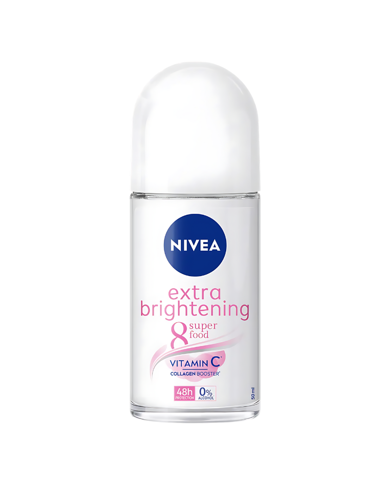 Untitleddesign-2024-08-05T164027.117.png Nivea Extra Brightening 8 Super Food Vitamin C Collagen Booster Deodorant Roll-On, 50 mlNivea Extra Brightening 8 Super Food Vitamin C Collagen Booster Deodorant Roll-On, 50 ml - Image 1