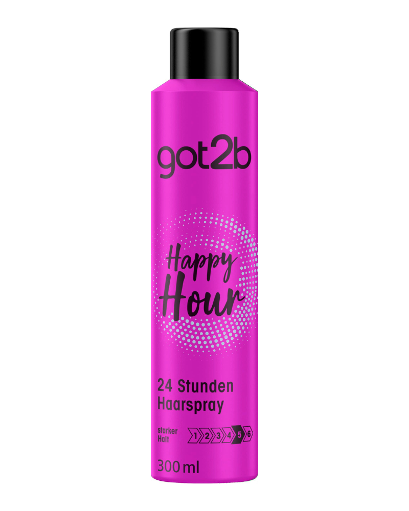 Untitleddesign_29_ae200109-09c9-4f2a-95df-85a28b160cd2.png Got2b Happy Hour 24hr Hold Hair Spray, 300 mlGot2b Happy Hour 24hr Hold Hair Spray, 300 ml - Image 1
