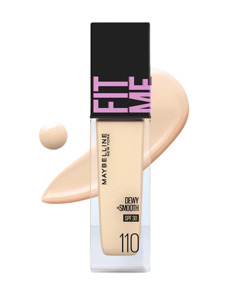 Untitleddesign_30_326443cd-d13d-4ca3-870f-6528f51bbde3.png Maybelline Fit Me Dewy + Smooth Liquid Foundation SPF 30 - 110 PorcelainMaybelline Fit Me Dewy + Smooth Liquid Foundation SPF 30 - 110 Porcelain - Image 1