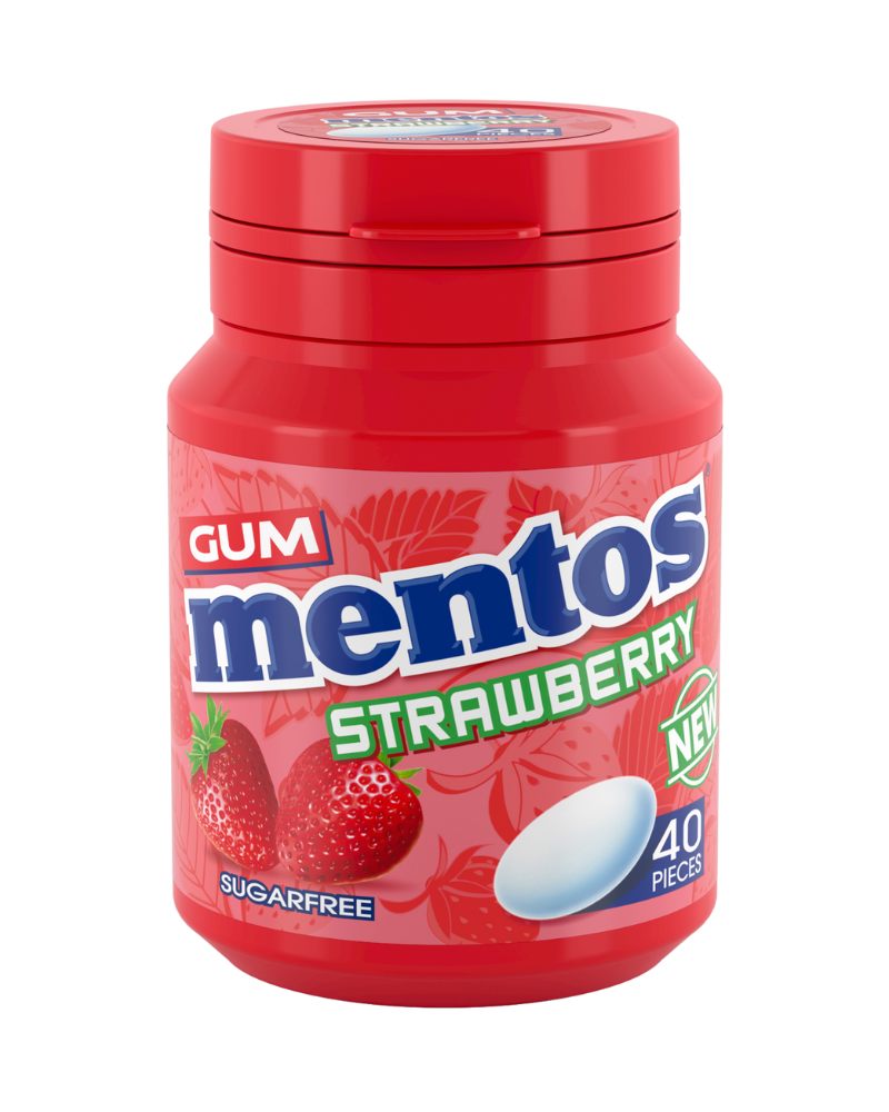 Untitleddesign_7_2db3b83c-9e1d-48c7-9f7d-aa19c90e7a51.png Mentos Sugarfree Strawberry Gum, 56gMentos Sugarfree Strawberry Gum, 56g - Image 1