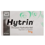 Hytrin (Terazosin Hydrochloride) 5mg tablets box, 30 counts, for severe hypertension and BPH treatment