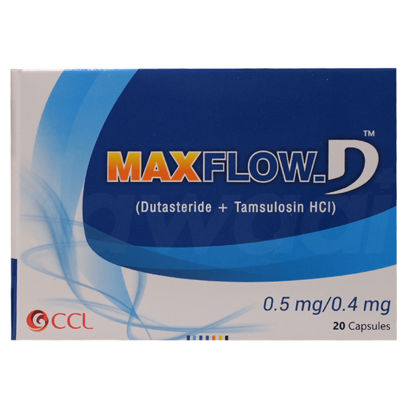 cclmax48215_1652875277_1.png Maxflow-D 0.5 mg / 0.4 mg capsule 4 X 5's - Image 1