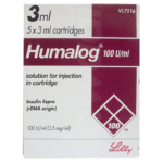 Humalog Lispro 100IU injection 5 Cartridgesx3ml