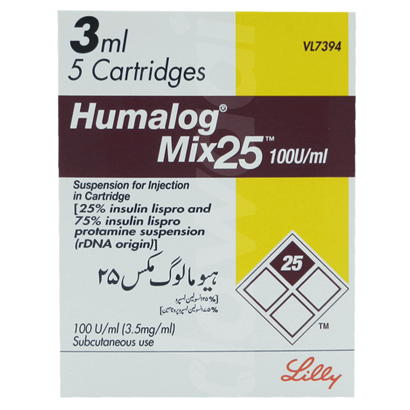 elihum20825_1642065872_1.png Humalog Mix 25 100IU injection 5 Cartridgesx3ml - Image 1