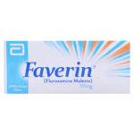 Faverin (Fluvoxamine Maleate) 50mg film-coated tablets box, 60 counts, for OCD and depression treatment