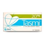 Tasmi 20mg Tablets pack of 14 containing Telmisartan by Getz Pharma for blood pressure control.
