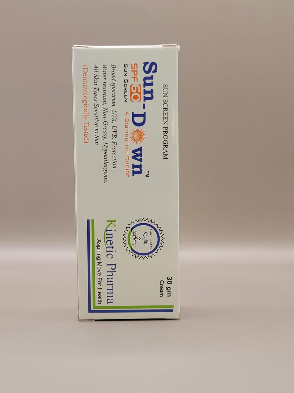 IMG-20250220-WA0007 Sun-Down(SPF 60) Sun Screen (A distinctive Choice) Kinetic Pharma 30gm Cream - Image 1