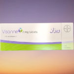 Box of Visanne 2mg tablets containing Dienogest for endometriosis treatment