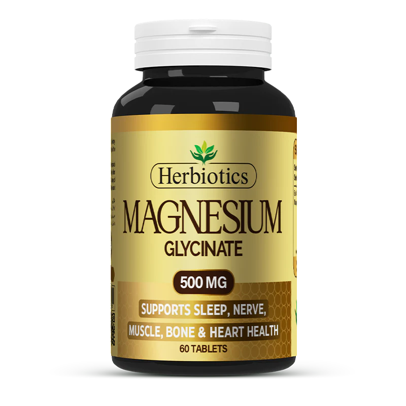 Magnesium Glycinate 500mg by Herbiotics Magnesium Glycinate 500mg