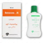 60ml bottle of Betnovate-N Lotion containing Betamethasone and Neomycin for infected skin conditions.