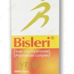 120ml bottle packaging of Bisleri Syrup, an Iron (III) Hydroxide Polymaltose Complex for treating iron deficiency.