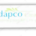 15g tube box of Adapco Cream containing Adapalene 0.1% for Acne Vulgaris treatment.