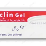 Packaging box of Benclin Gel Acne Treatment 10g for clearing pimples and bacterial infections.