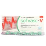 Sofvasc-V tablets box by Wilson's Pharmaceuticals containing Amlodipine 5mg and Valsartan 80mg for hypertension management.