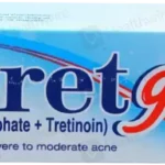 Cleret Gel 20gm box for moderate to severe acne treatment containing Clindamycin Phosphate and Tretinoin by Tabros Pharma.