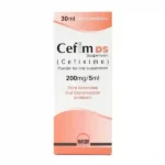 Cefim DS Suspension 200mg/5ml box by Hilton Pharma showing Cefixime powder for oral suspension 30ml.