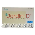 Jardin-D 5mg Desloratadine 10 tablets box and blister pack by High-Q for effective 24-hour allergy relief.