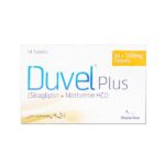 Box of Duvel Plus 50mg/500mg Sitagliptin and Metformin HCl 14 tablets for Type 2 diabetes management by Martin Dow.