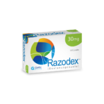 Razodex 30mg Dexlansoprazole capsules box for GERD and acid reflux treatment by Getz Pharma.