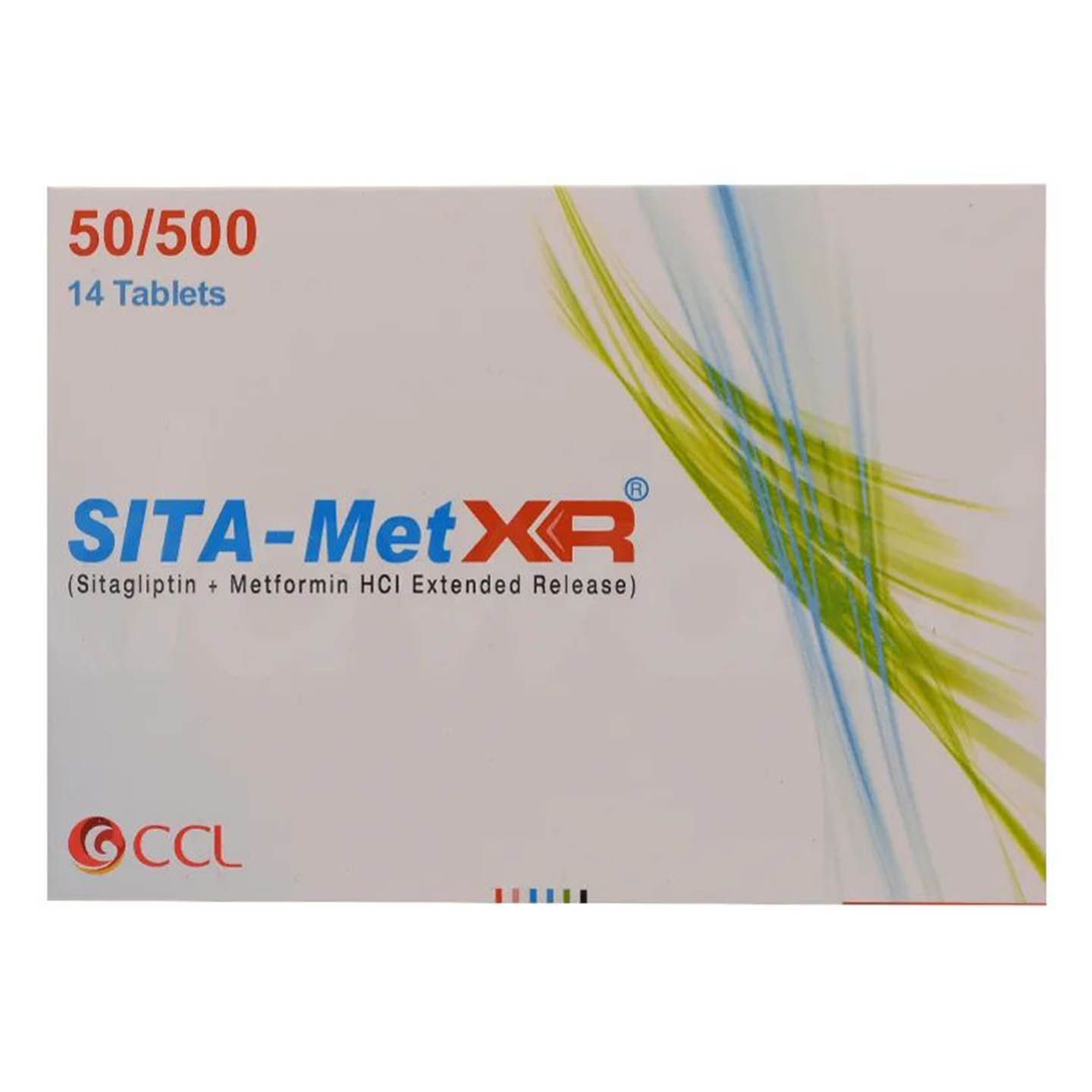 82332 SITA-Met XR 50/500mg Tablets box for type 2 diabetes management containing Sitagliptin and Metformin XR.