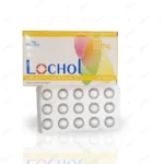 Box and blister pack of Lochol 20mg Atorvastatin tablets, a lipid-lowering agent for cholesterol management by Scilife.