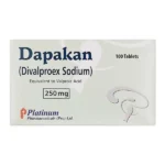 Dapakan 250mg Divalproex Sodium 100 Tablets box by Platinum Pharmaceuticals