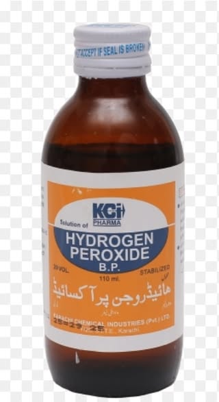 KCI Pharma Hydrogen Peroxide B.P. 20 Vol 110ml brown bottle antiseptic solution.