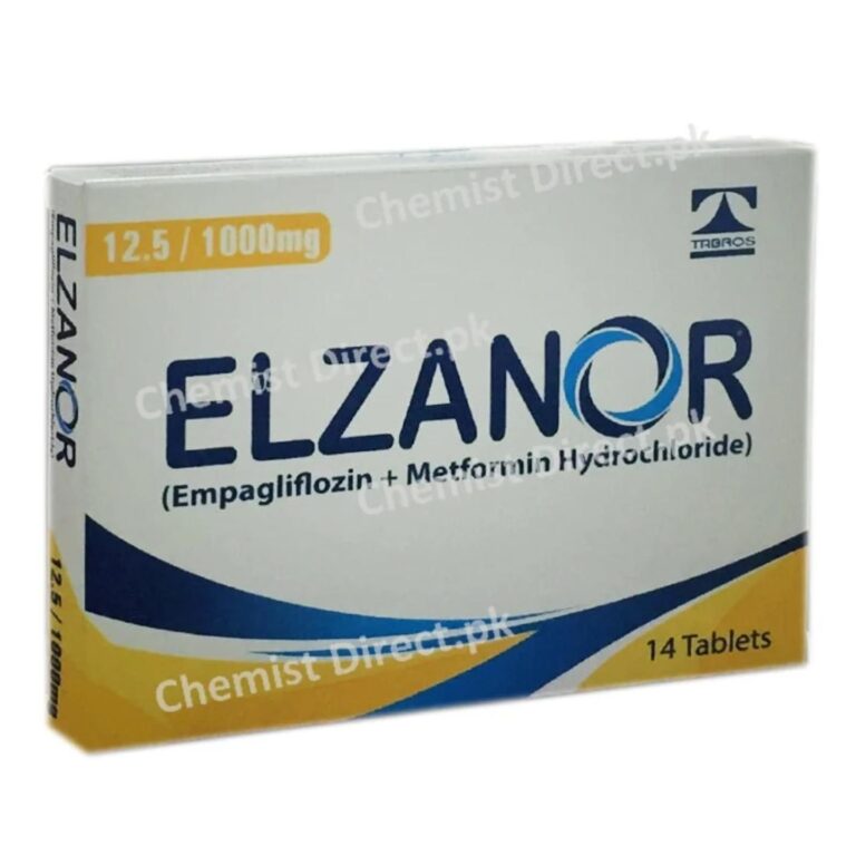 Elzanor Tablets 12.5/1000mg pack by Tabros Pharma for Type 2 Diabetes treatment.