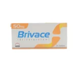 Brivace 50mg (Brivaracetam) box by Hilton Pharma showing 14 tablets for epilepsy and seizure management.