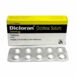Dicloran 50mg Tablets pack and blister strip for pain relief.