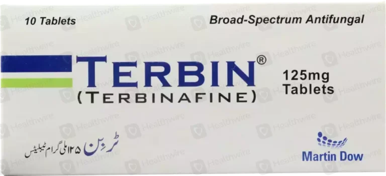 Terbin 125mg Terbinafine broad-spectrum antifungal tablets packaging box by Seattle.