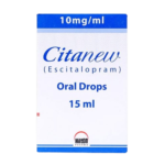 Front view of Citanew 10mg/ml Oral Drops 15ml packaging containing Escitalopram by Hilton Pharma.