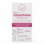 Oxyglow Glutathione Whitening Serum bottle for anti-melasma and skin brightening with 10% Glutathione, 5% Alpha Arbutin, and Niacinamide.